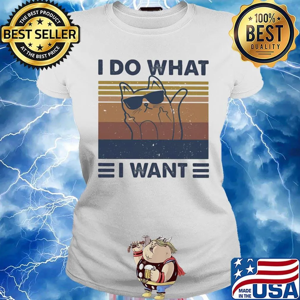 Cat i do what i want vintage retro s Ladies tee