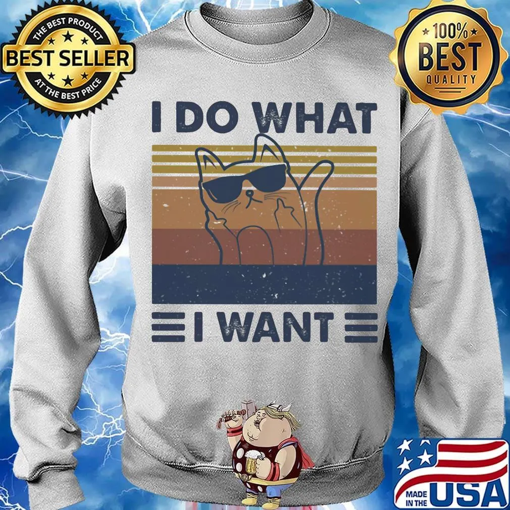 Cat i do what i want vintage retro s Sweater