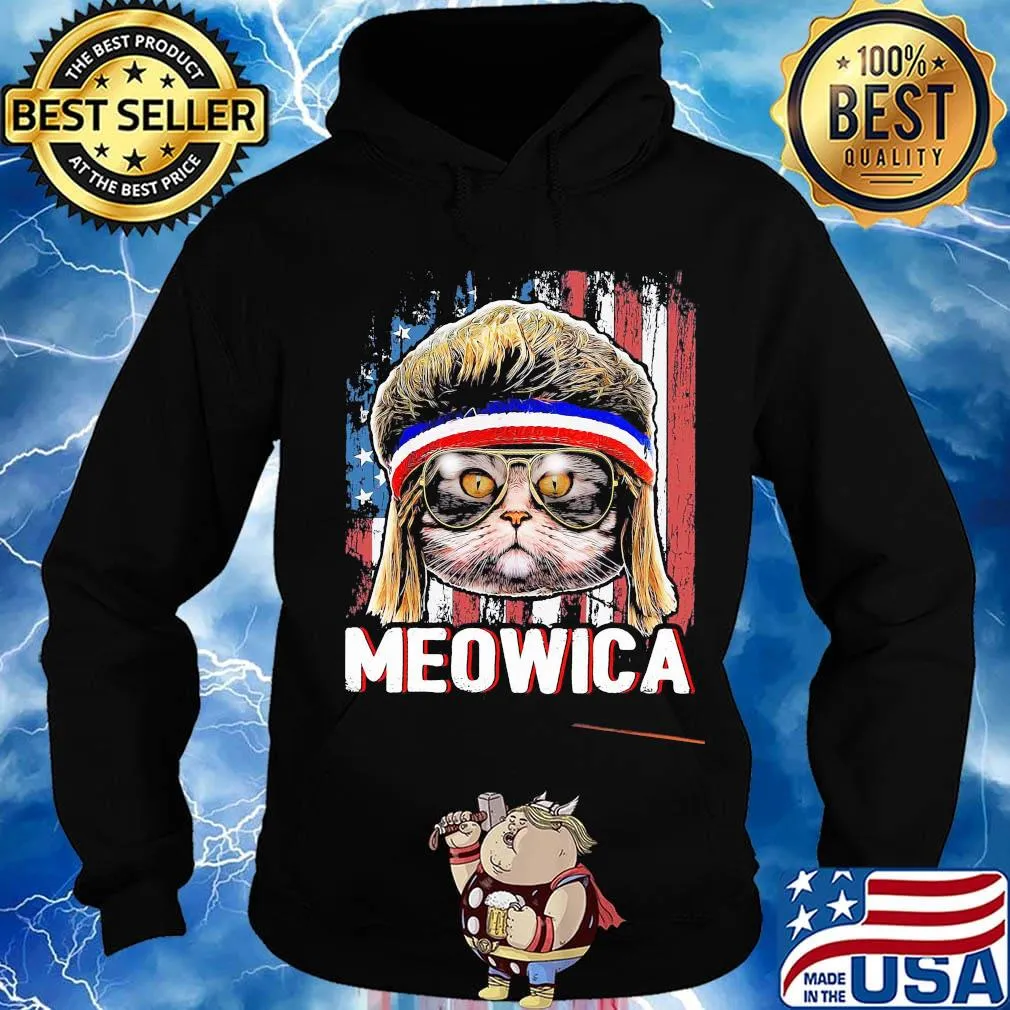 Cat meowica american flag independence day s Hoodie