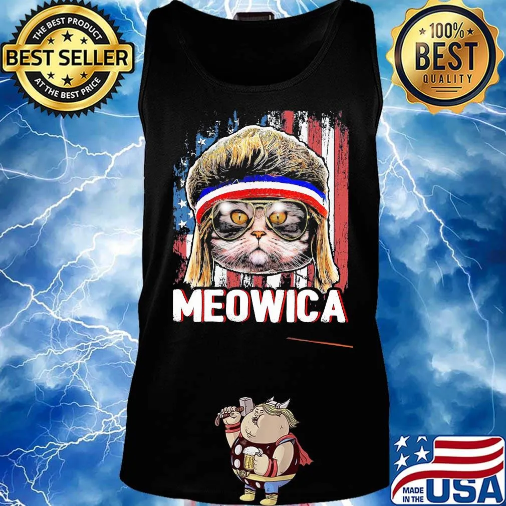 Cat meowica american flag independence day s Tank top