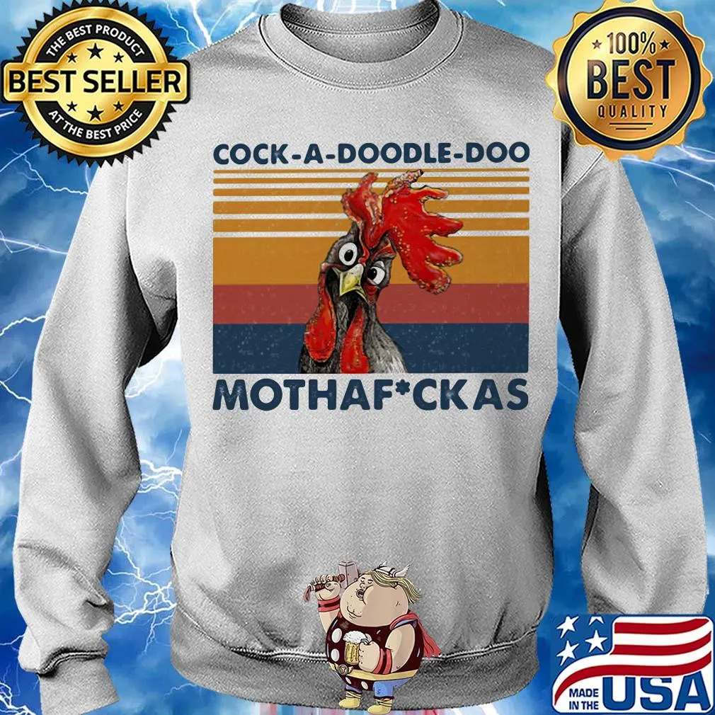 Cock a doodle doo mothafuckas chicken vintage retro s Sweater