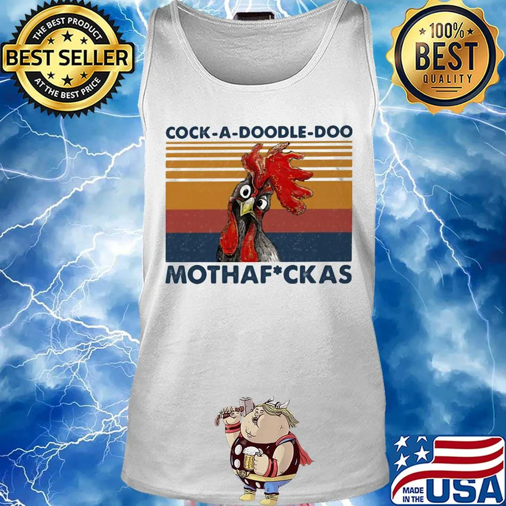 Cock a doodle doo mothafuckas chicken vintage retro s Tank top