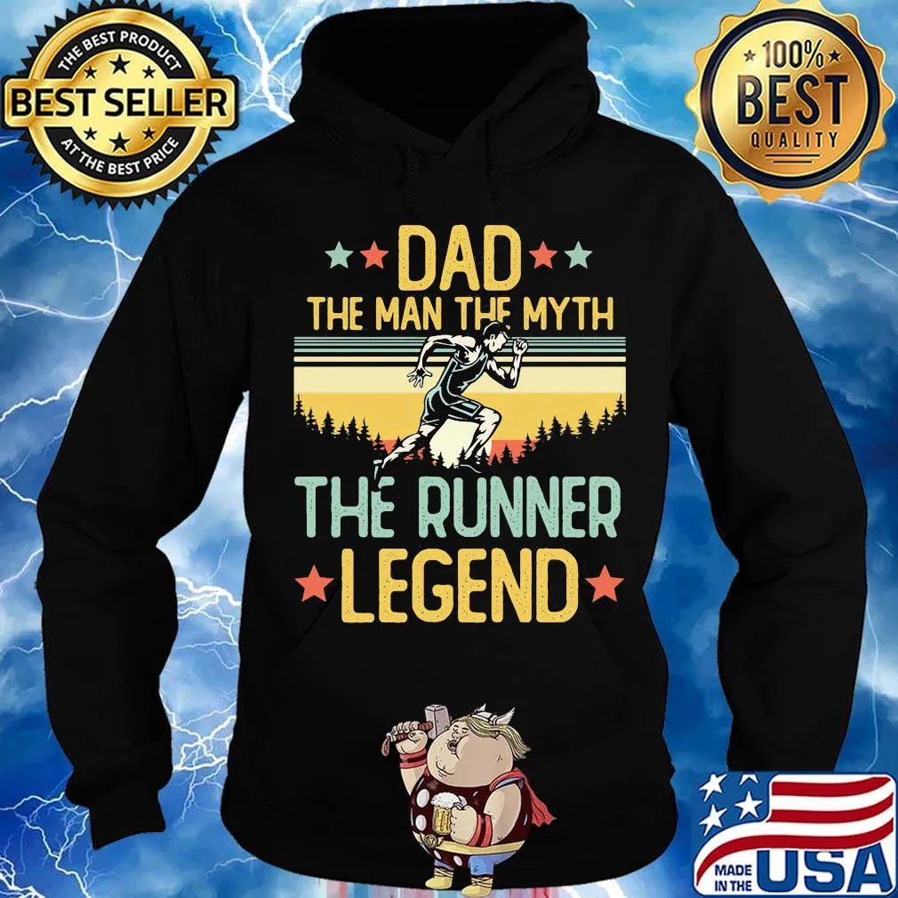Dad the man the myth the runner legend happy fathers day stars vintage retro s Hoodie