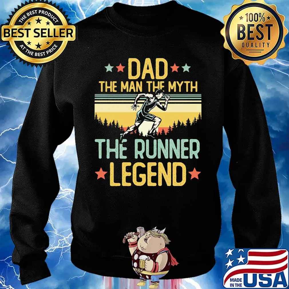 Dad the man the myth the runner legend happy fathers day stars vintage retro s Sweater