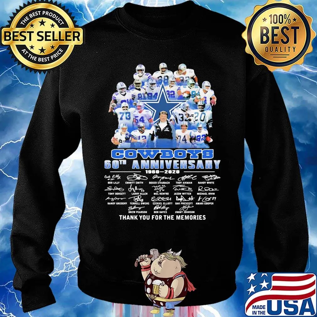 Dallas cowboys football 60th anniversary 1960 2020 thank you for the memories signatures s Sweater