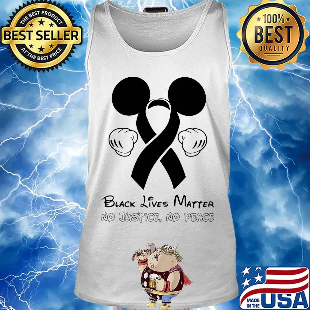 Disney mickey mouse black lives matter no justice no peace cancer awareness s Tank top