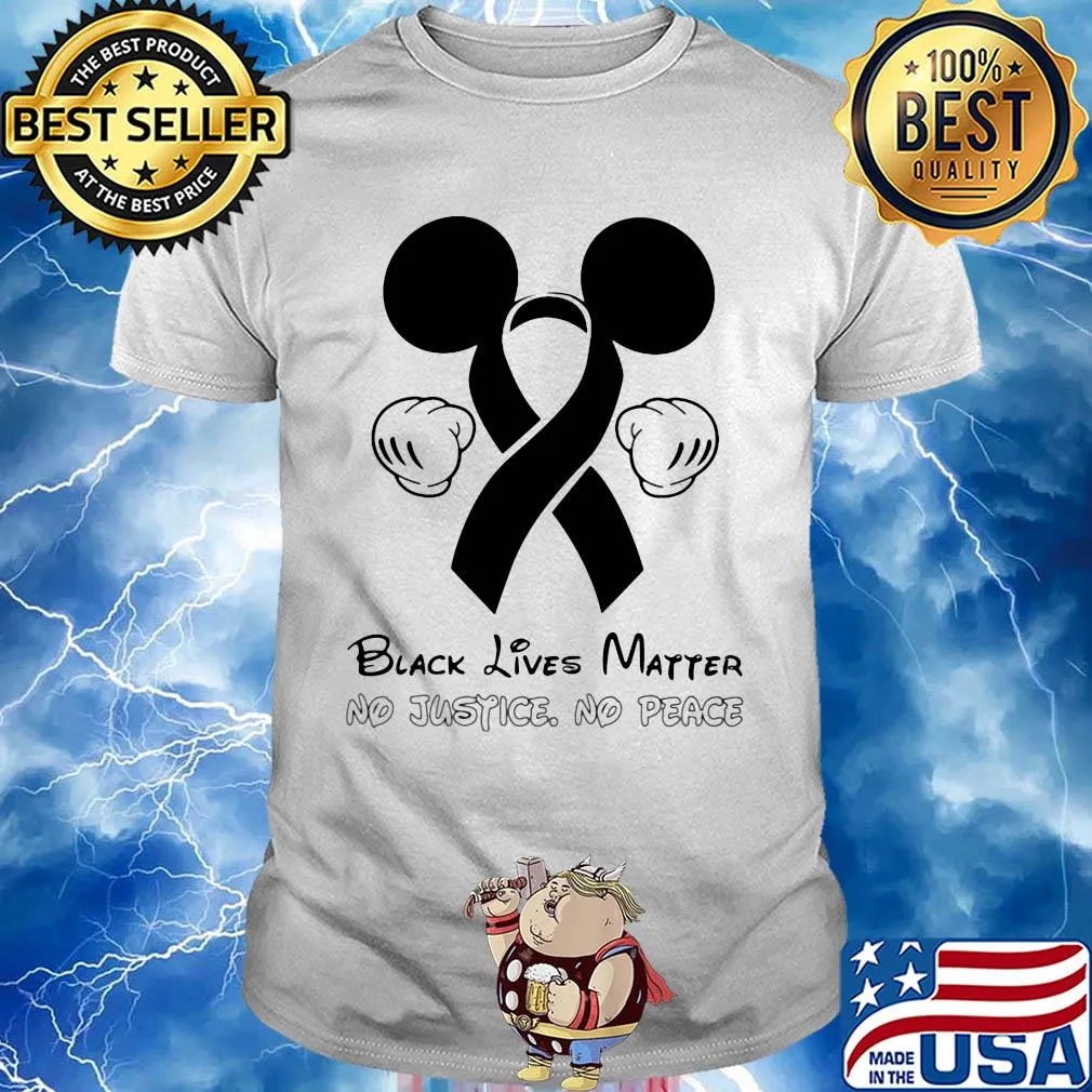 Disney mickey mouse black lives matter no justice no peace cancer awareness shirt