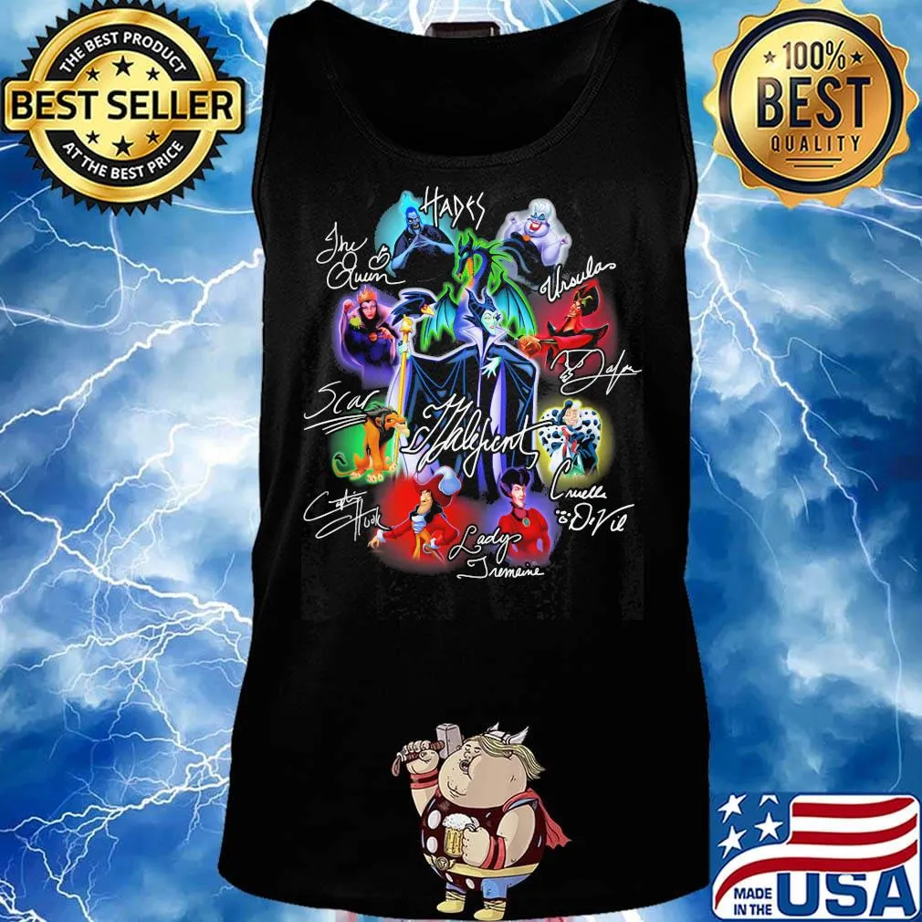 Disney villains cartoon characters signatures s Tank top
