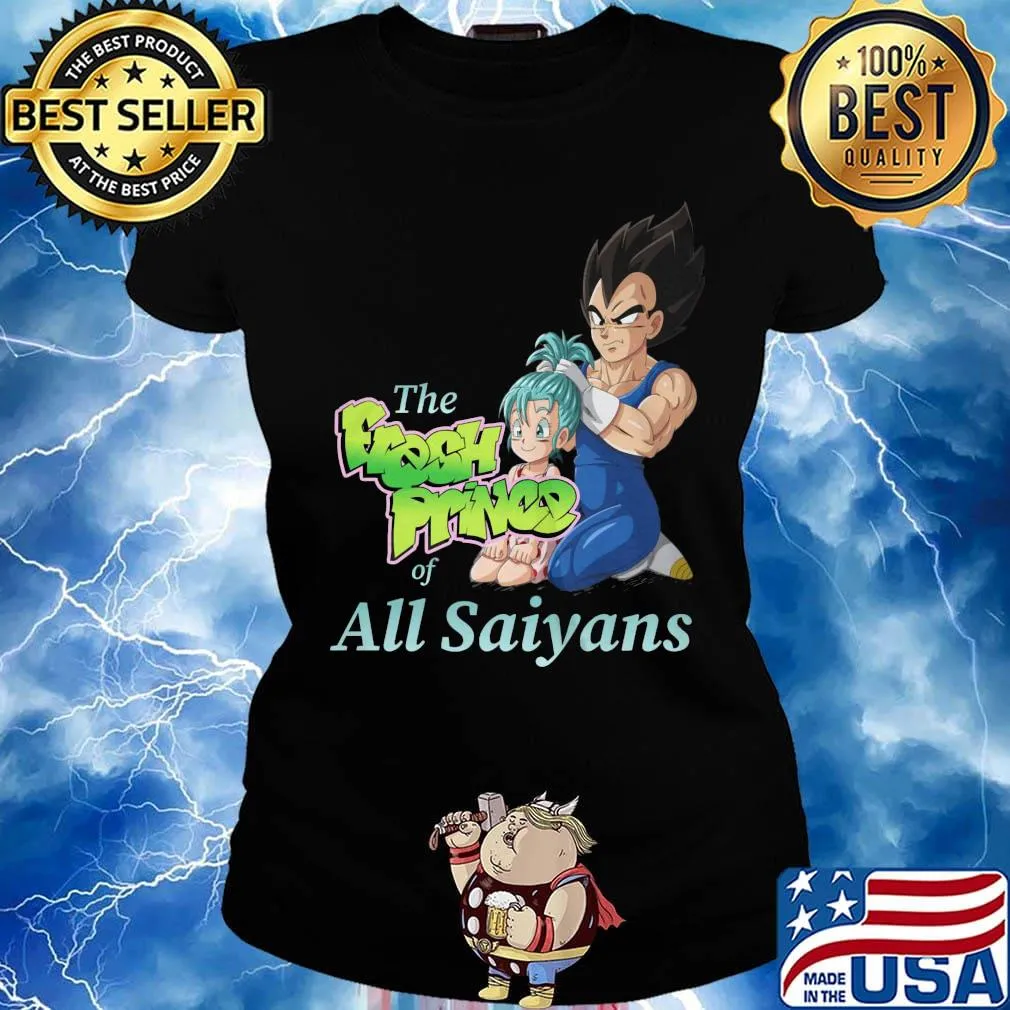 Dragon ball 7 son goku and bulma the fresh prince of all saiyans s Ladies tee