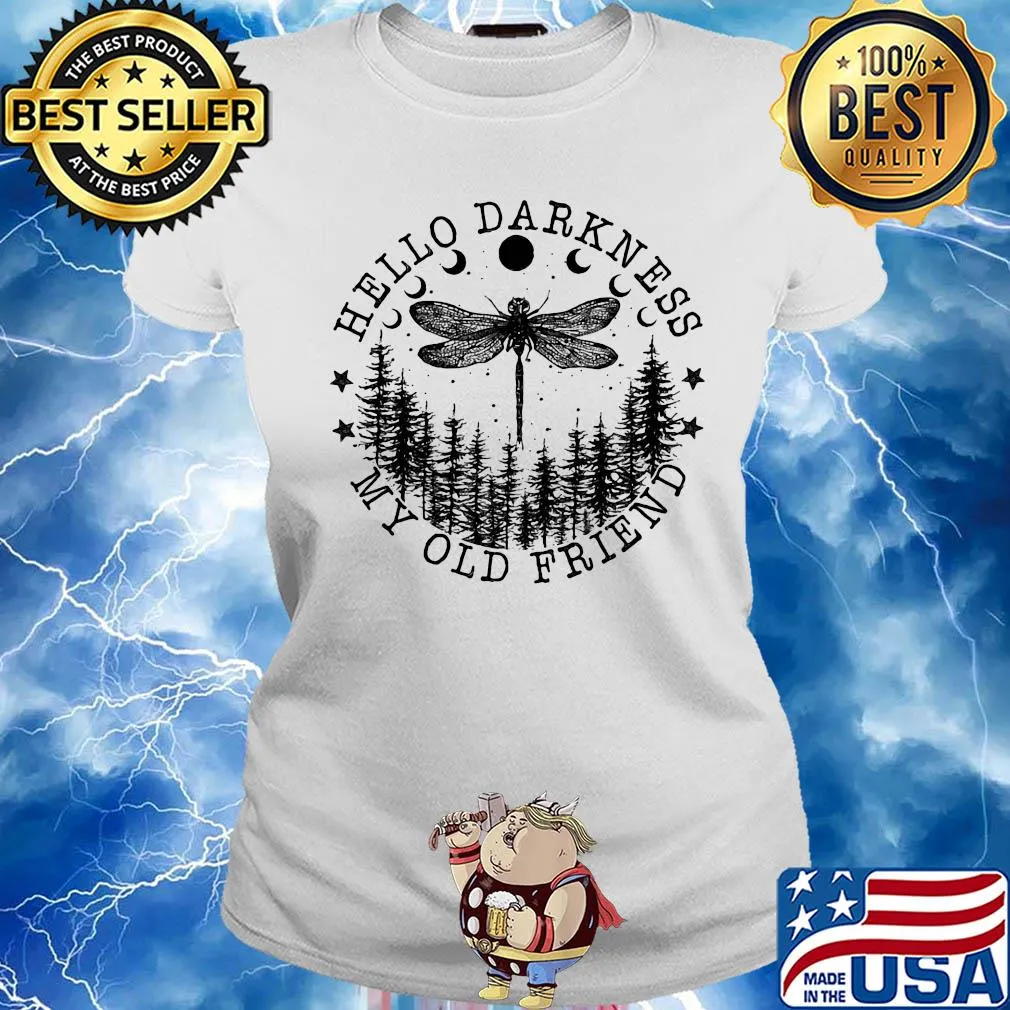 Dragonfly hello darkness my old friend tree s Ladies tee