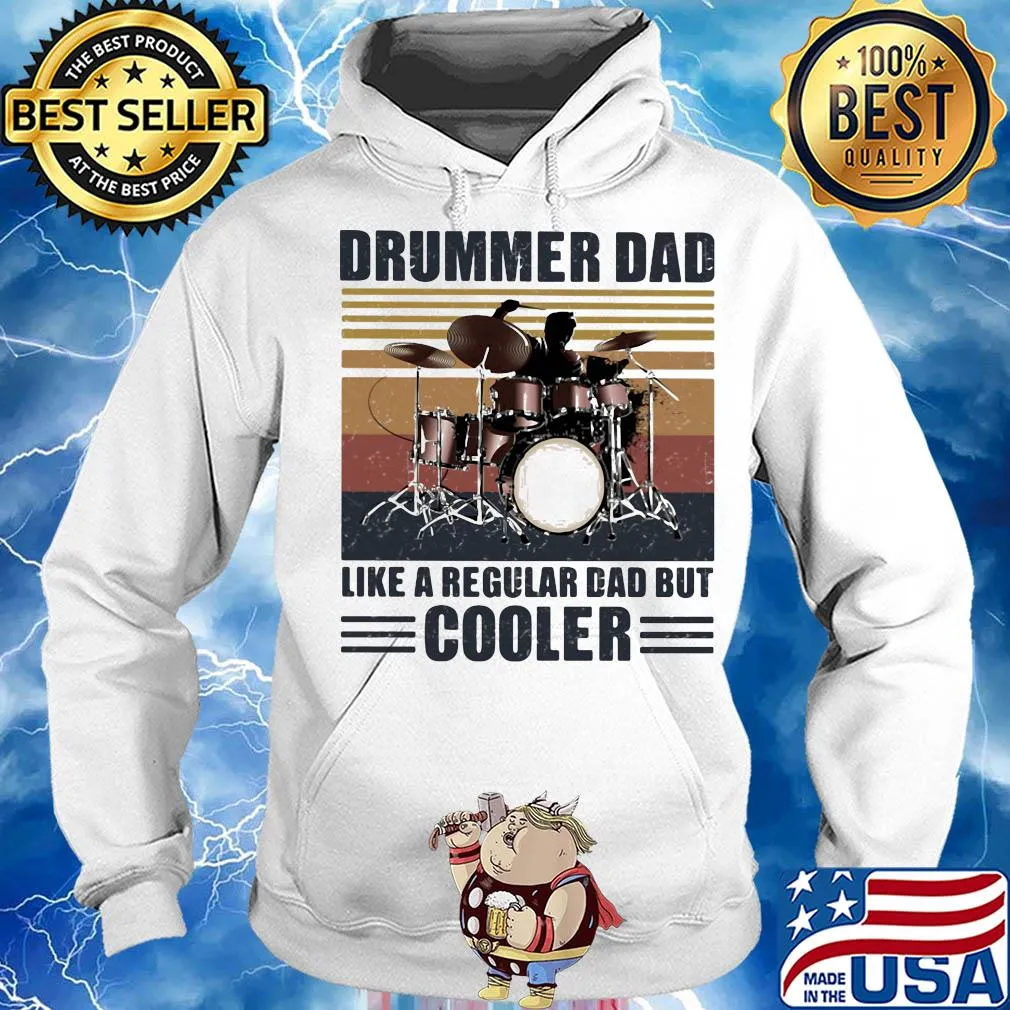 Drummer dad like a regular dad but cooler vintage retro s Hoodie