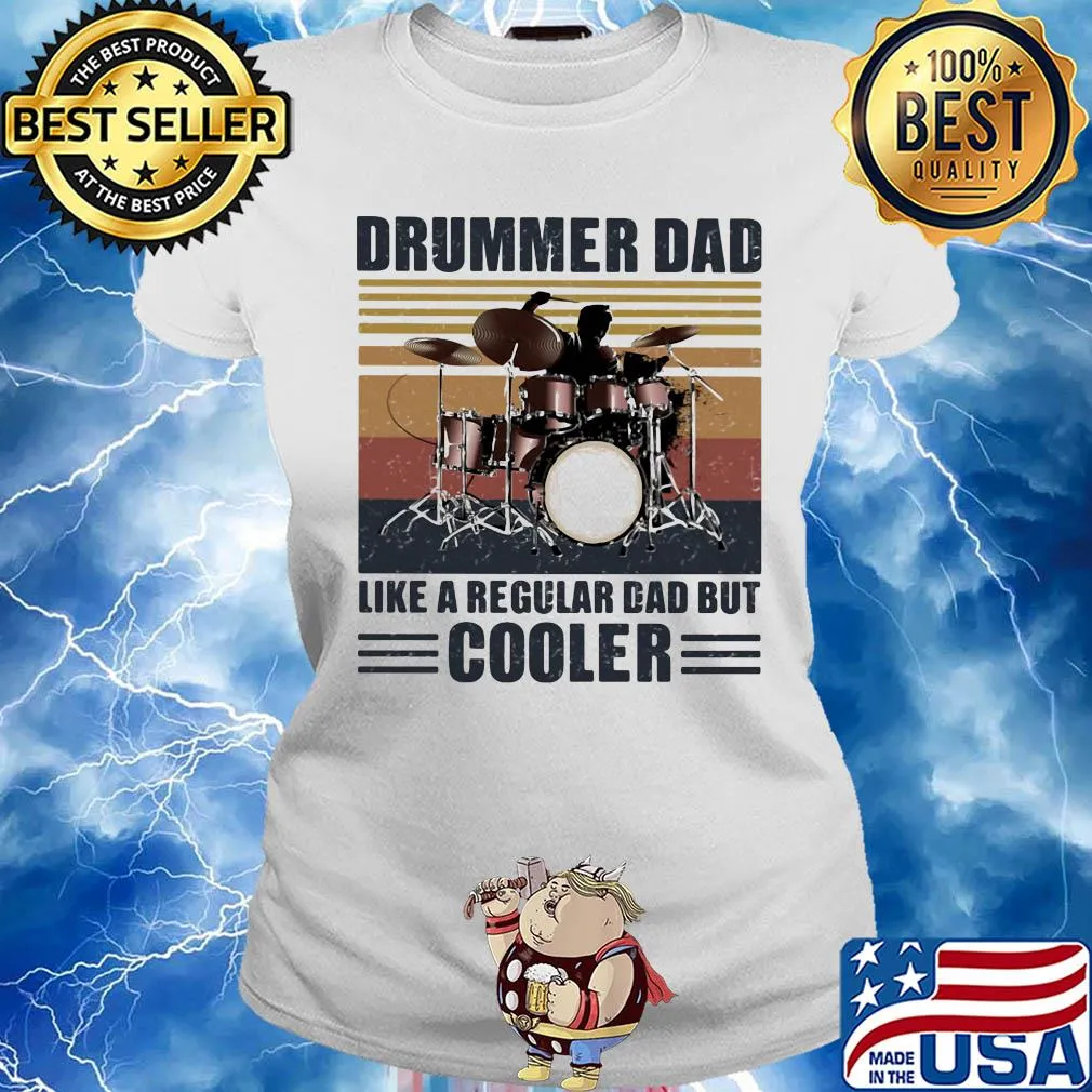 Drummer dad like a regular dad but cooler vintage retro s Ladies tee