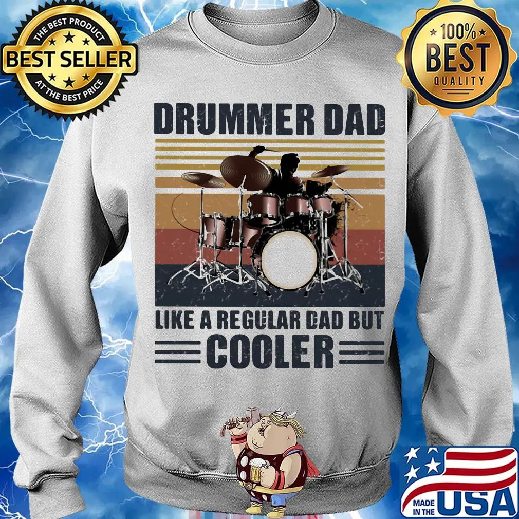 Drummer dad like a regular dad but cooler vintage retro s Sweater