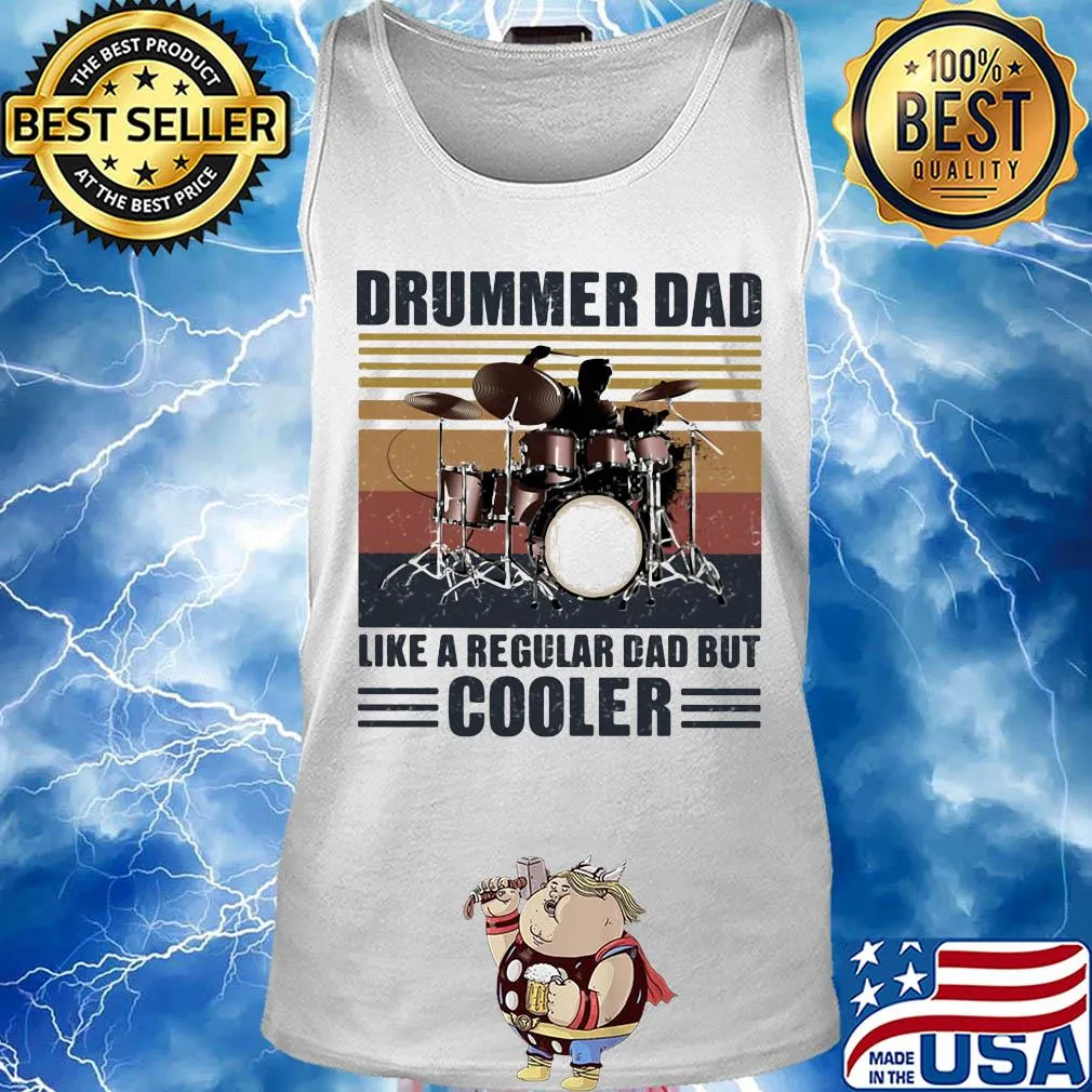 Drummer dad like a regular dad but cooler vintage retro s Tank top
