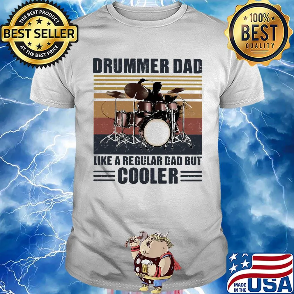 Drummer dad like a regular dad but cooler vintage retro shirt