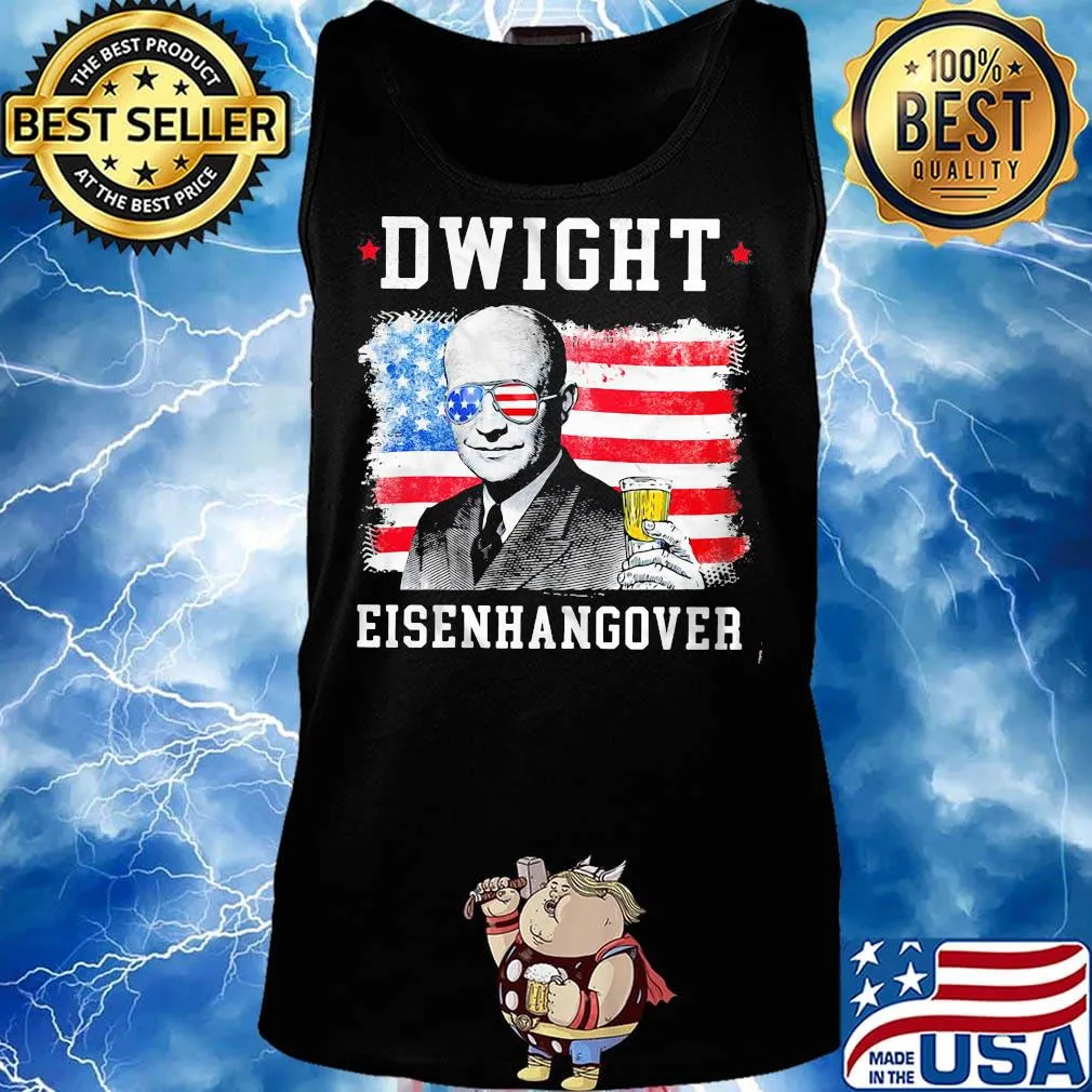 Dwight Eisenhangover drinking bee American flag s Tank top