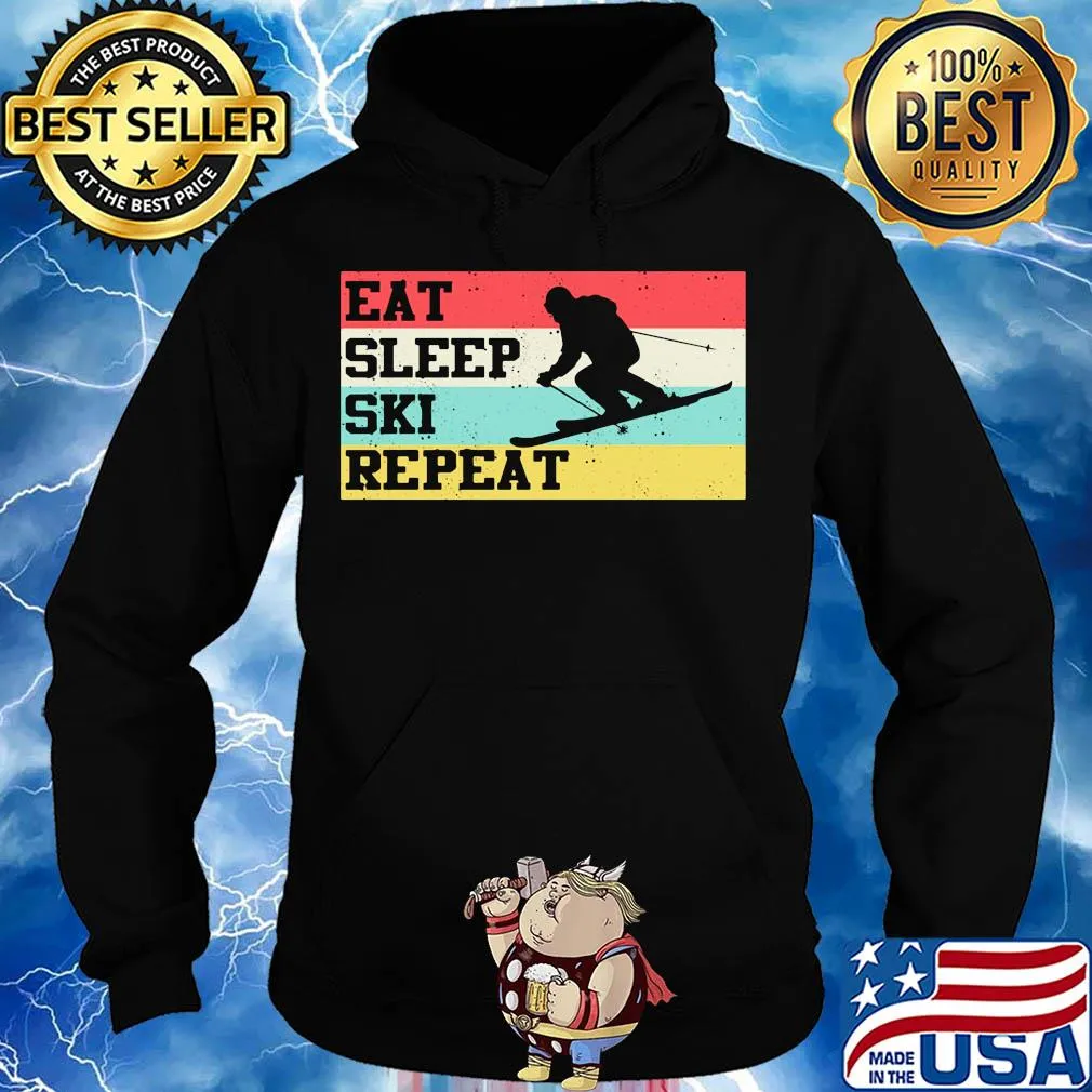 Eat sleep ski repeat vintage retro s Hoodie