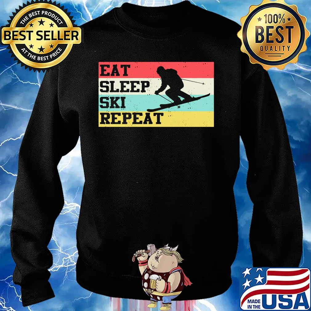 Eat sleep ski repeat vintage retro s Sweater