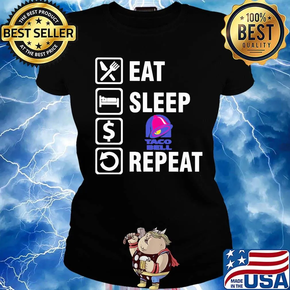 Eat sleep taco bell logo repeat s Ladies tee