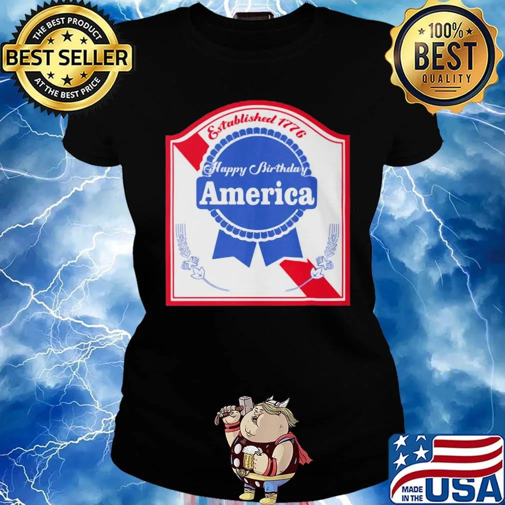 Established 1776 happy birthday america flag s Ladies tee