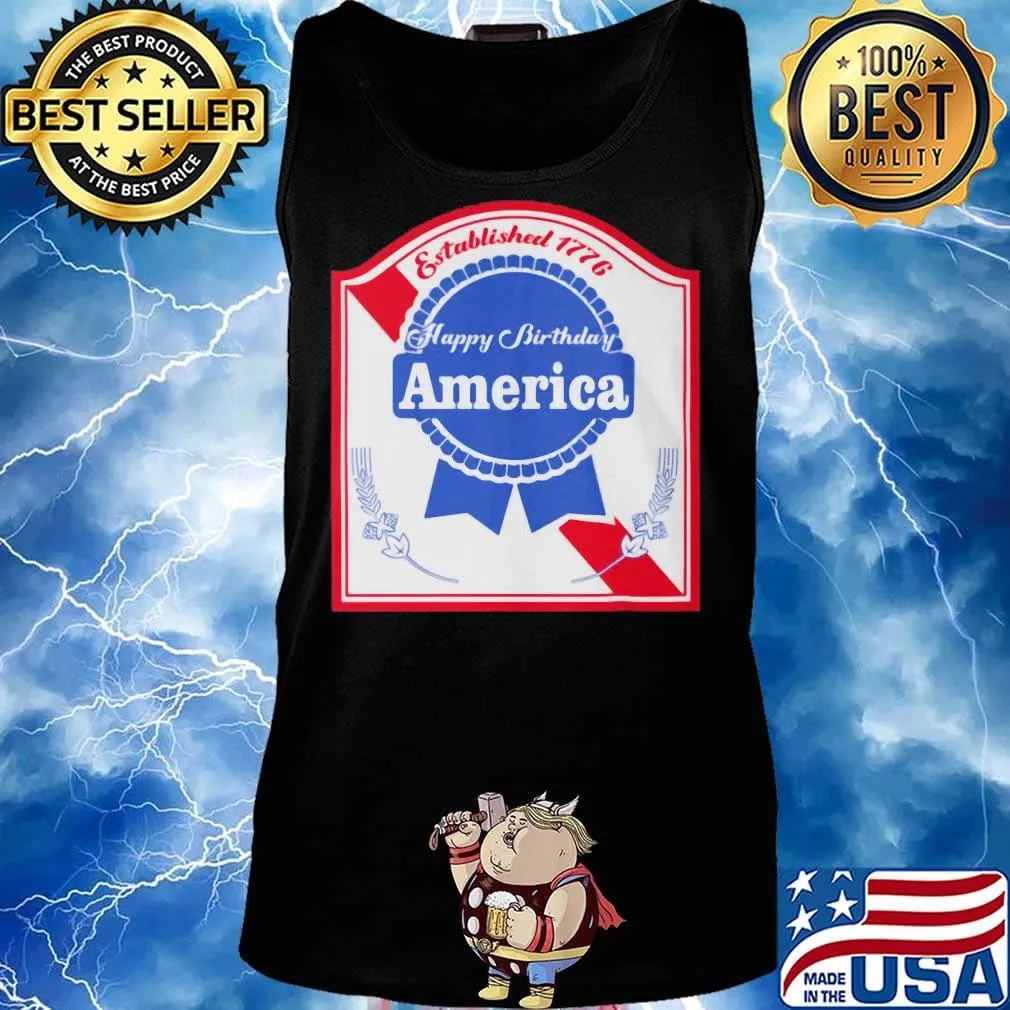 Established 1776 happy birthday america flag s Tank top
