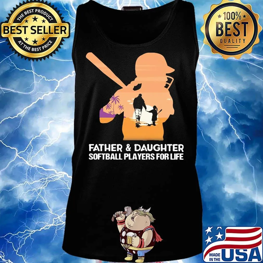 Father and daughter softball players for life happy fathers day s Tank top