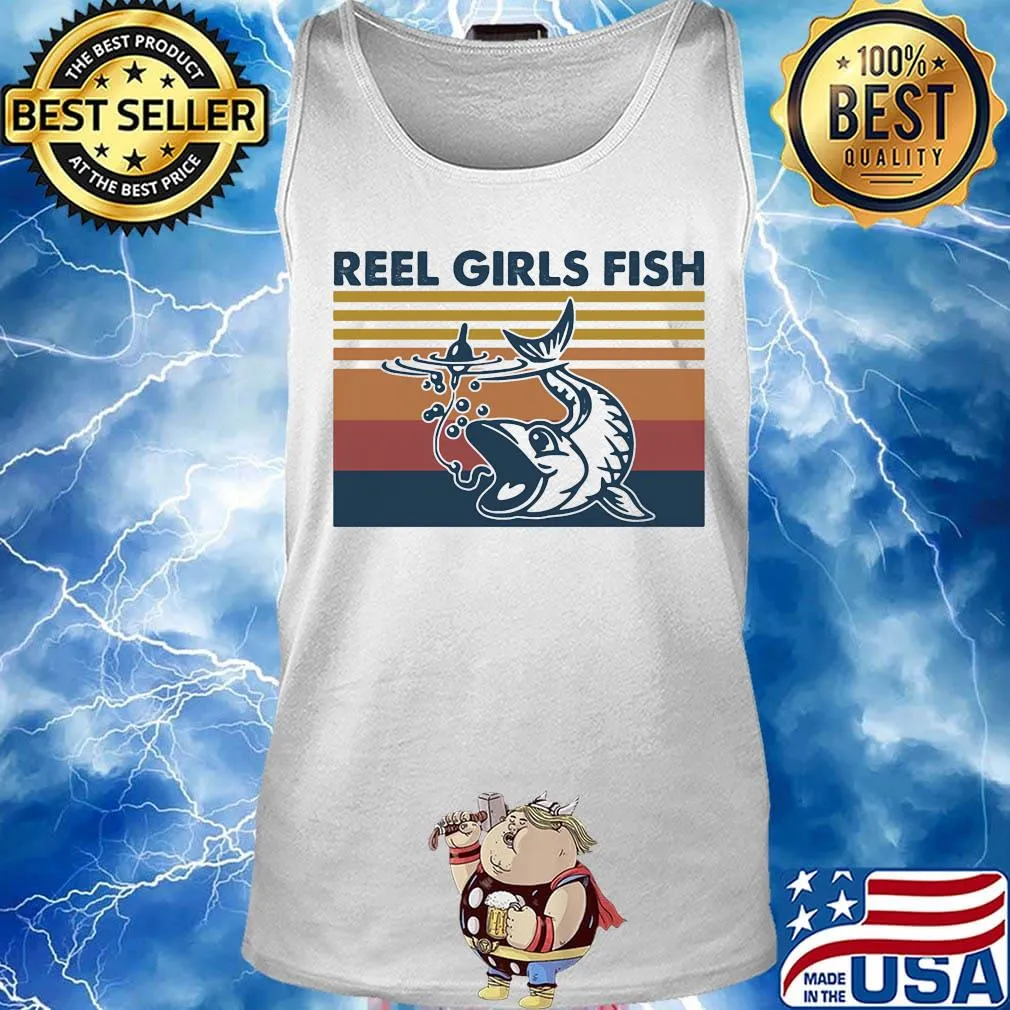 Fishing reel girls fish vintage retro s Tank top