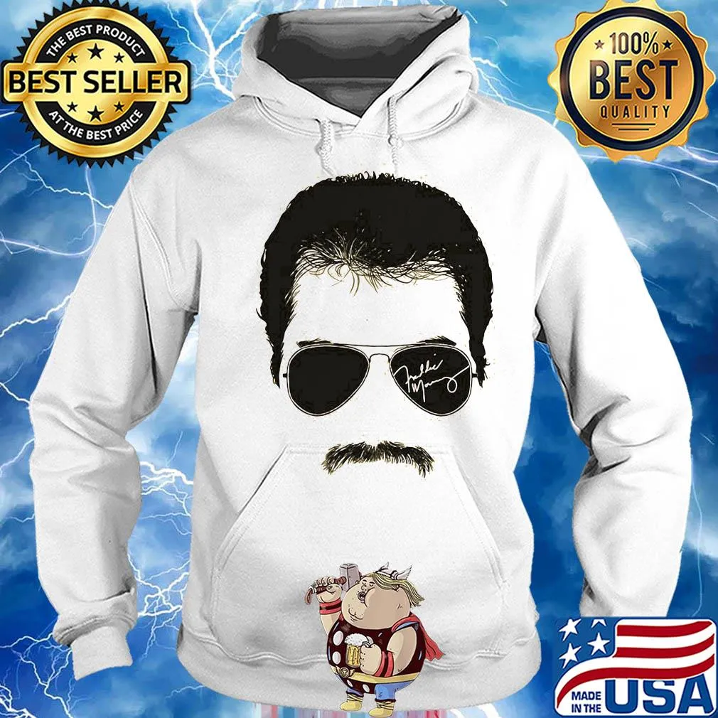 Freddie mercury face signature tee 1970s british rock band s Hoodie