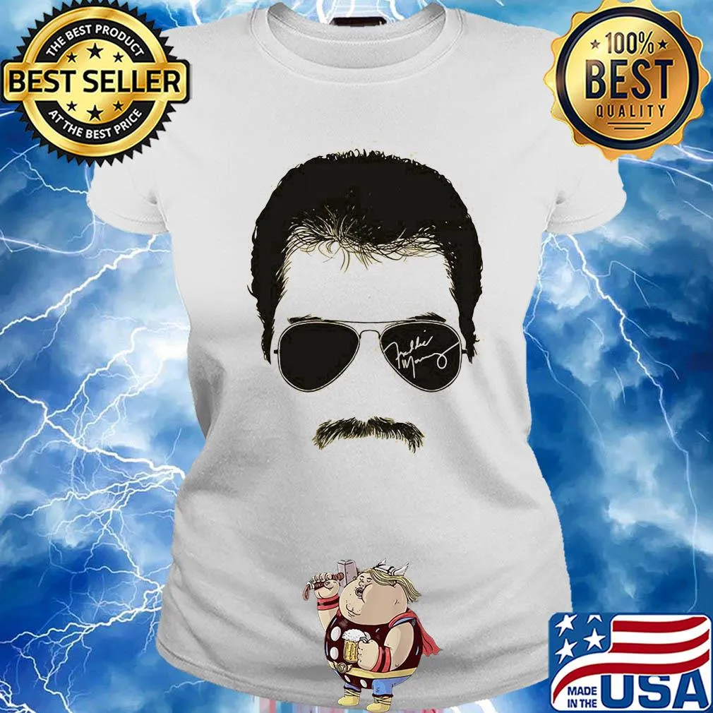 Freddie mercury face signature tee 1970s british rock band s Ladies tee