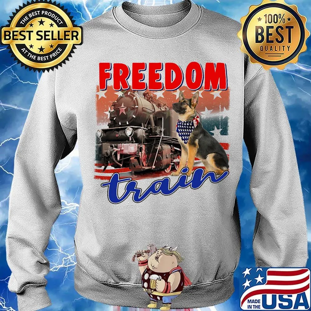 German shepherd freedom train american flag independence day s Sweater