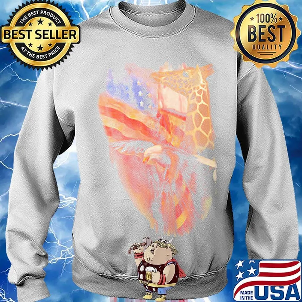 Giraffe American Wings Independence Day Shirt Sweater