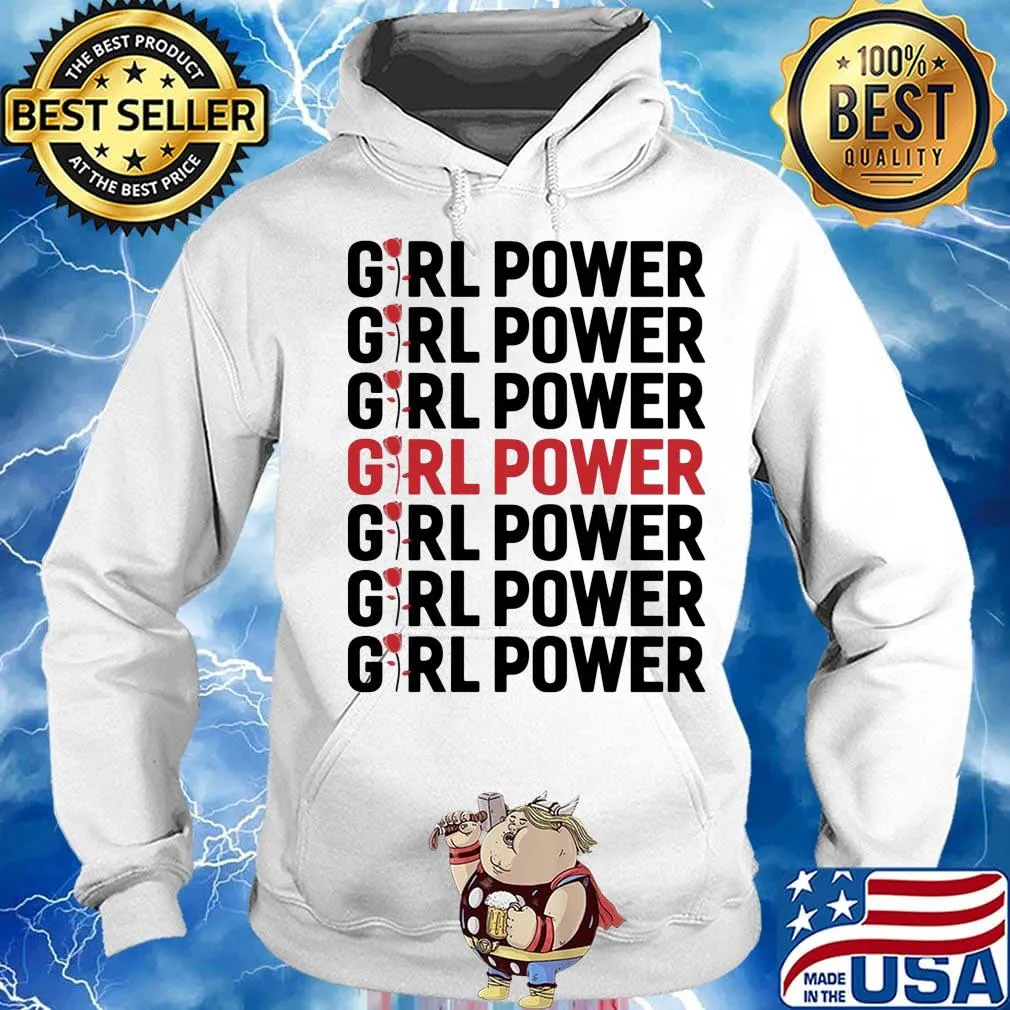 Girl Power Red Black Shirt Hoodie