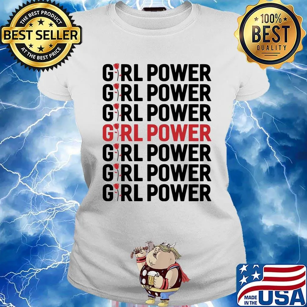 Girl Power Red Black Shirt Ladies tee