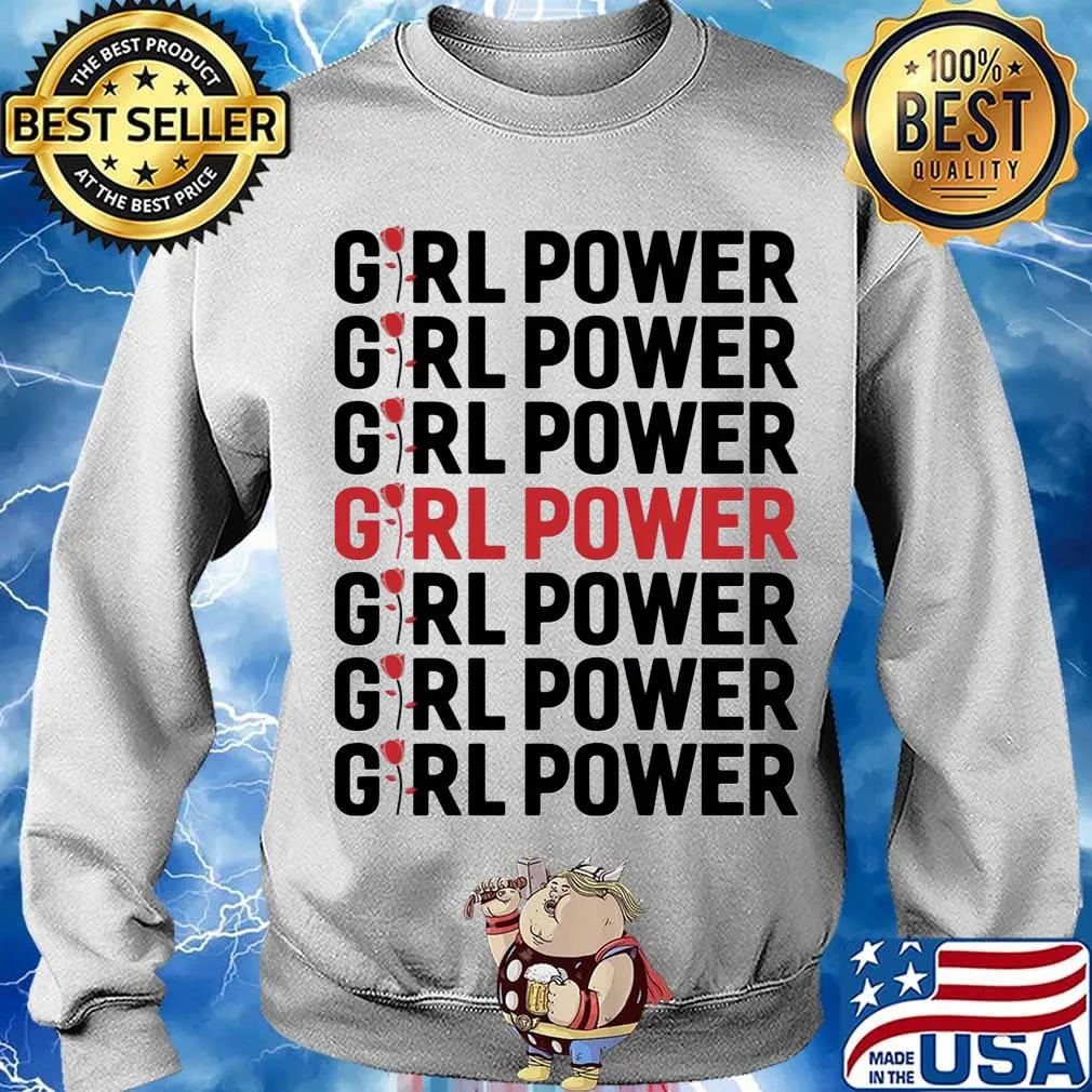 Girl Power Red Black Shirt Sweater