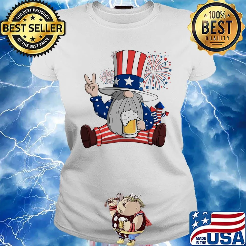 Gnomes drinking beer firework american independence day s Ladies tee