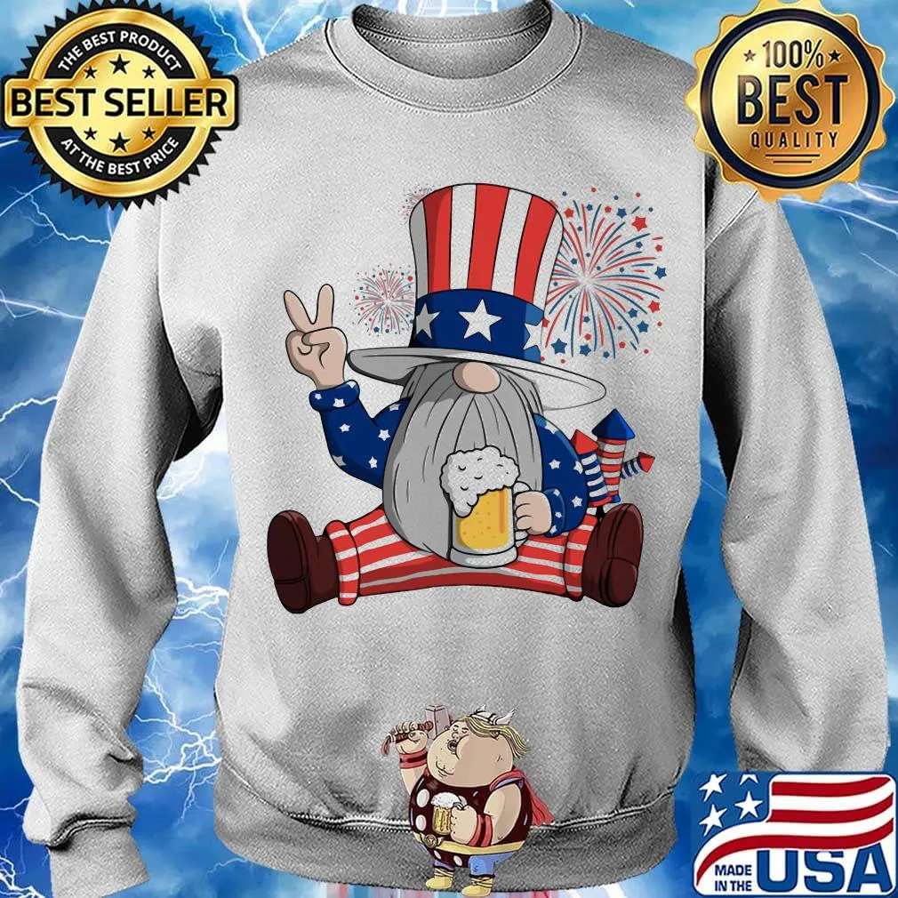Gnomes drinking beer firework american independence day s Sweater