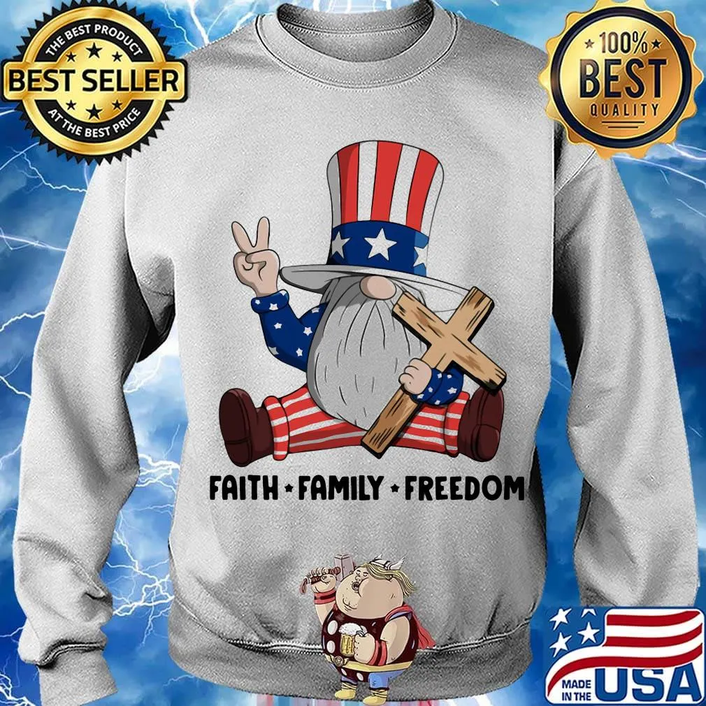 Gnomes faith family freedom firework american independence day s Sweater