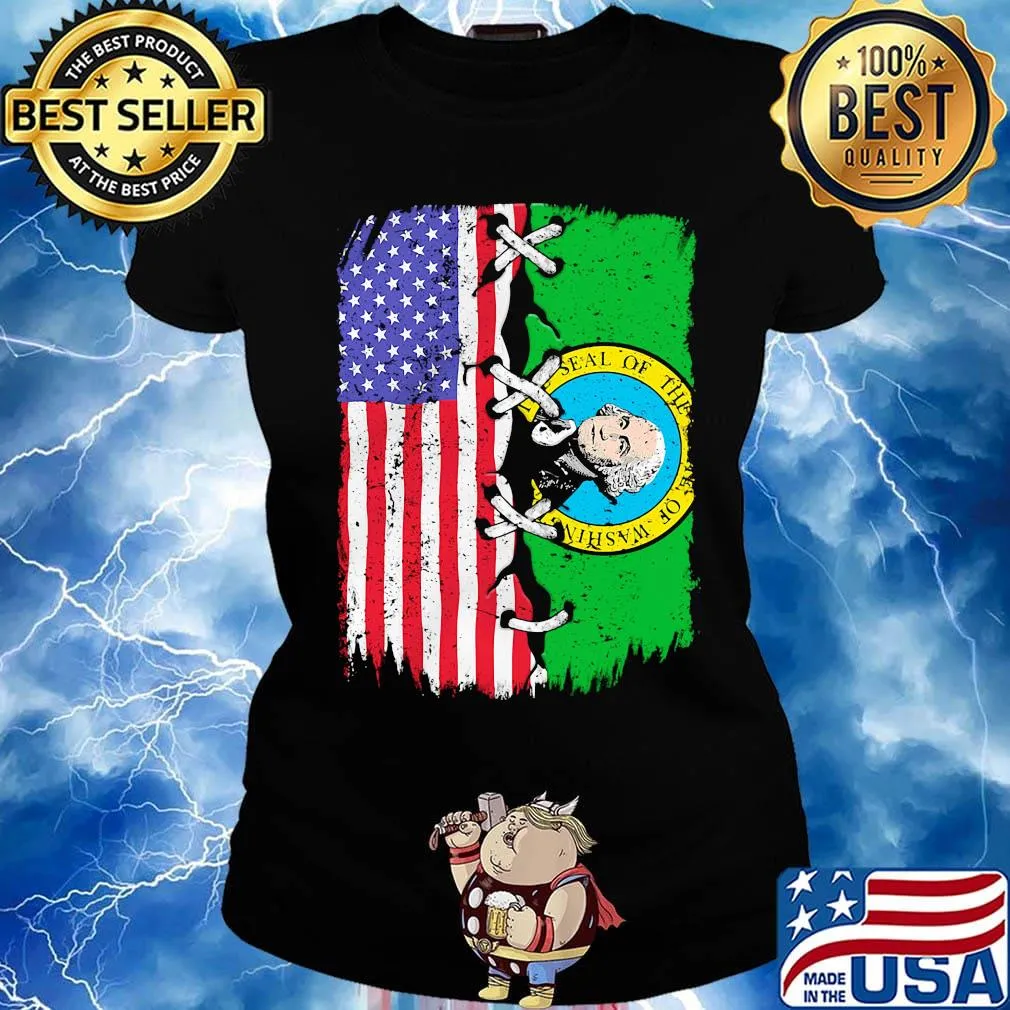 Governor Washington State American Flag Shirt Ladies tee