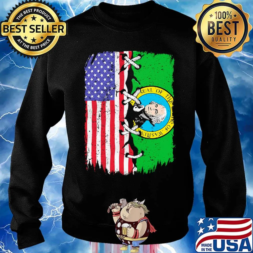 Governor Washington State American Flag Shirt Sweater