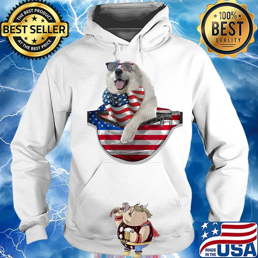 Great pyrenees waist pack american flag independence day s Hoodie