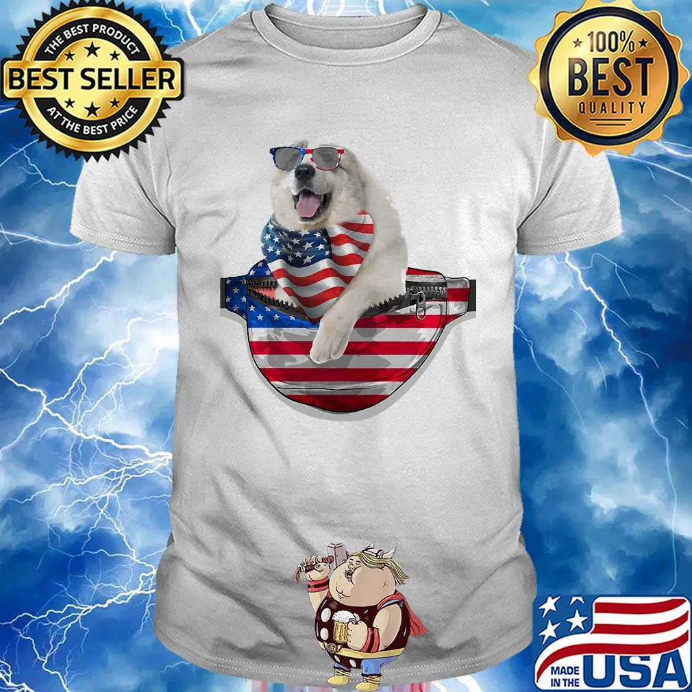 Great pyrenees waist pack american flag independence day shirt