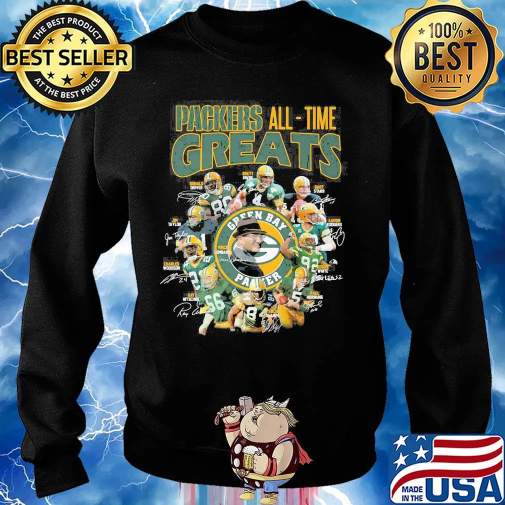 Green bay packers all-time greats players signatures s Sweater