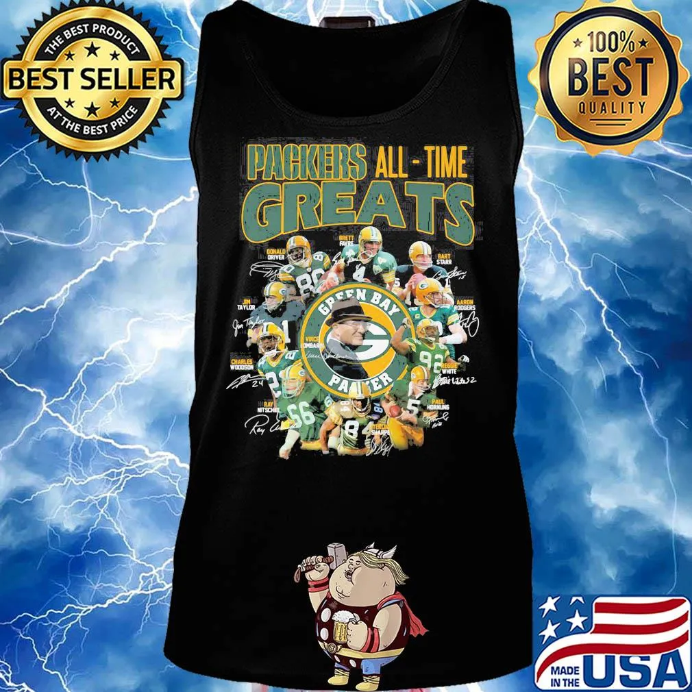 Green bay packers all-time greats players signatures s Tank top