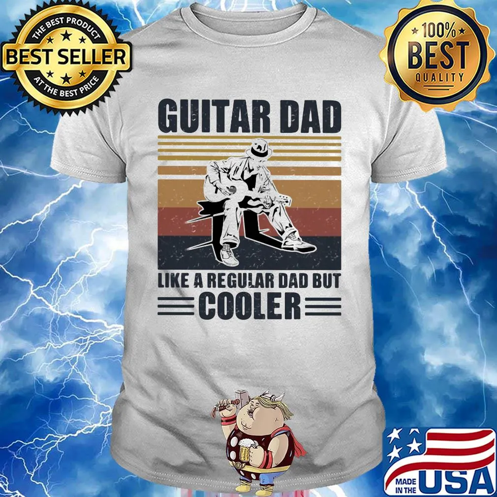 Guitar dad like a regular dad but cooler vintage retro shirt
