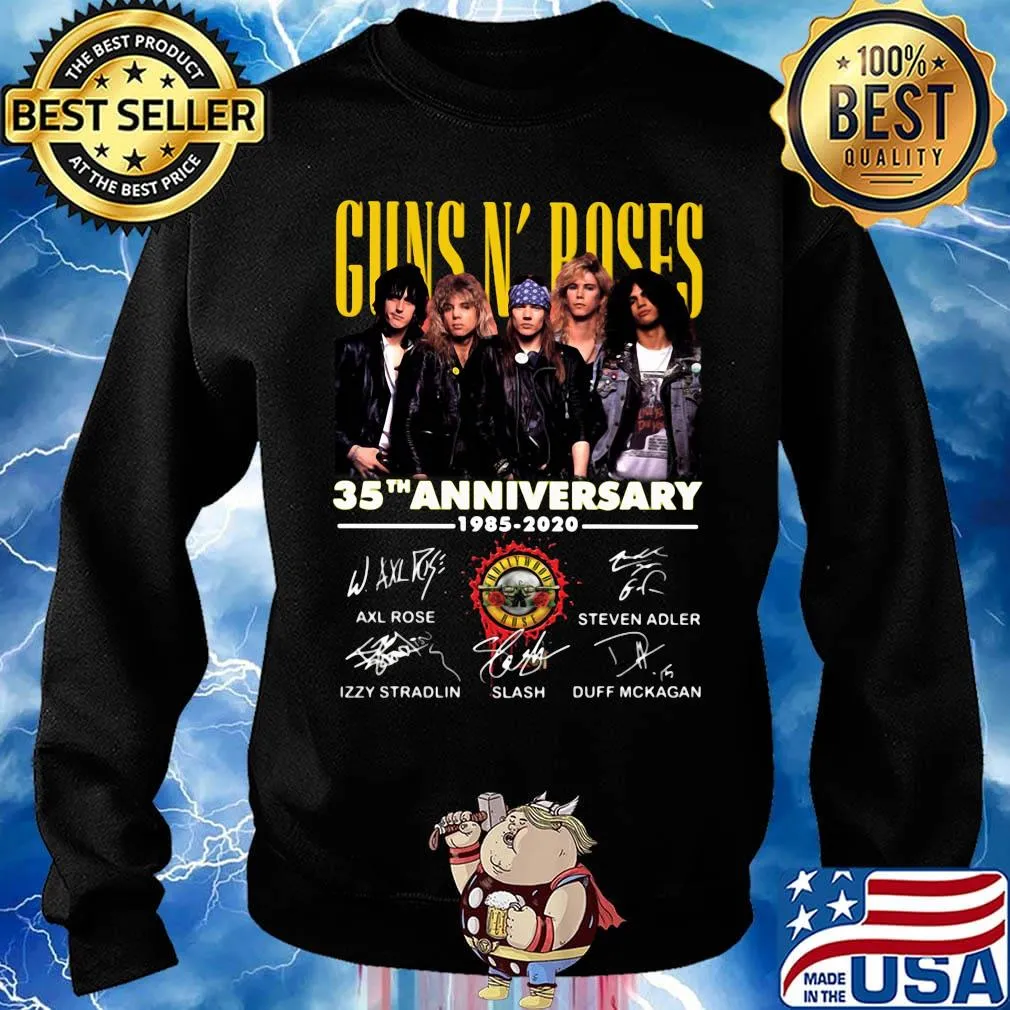 Guns n' roses 35th anniversary 1985 2020 signatures logo s Sweater