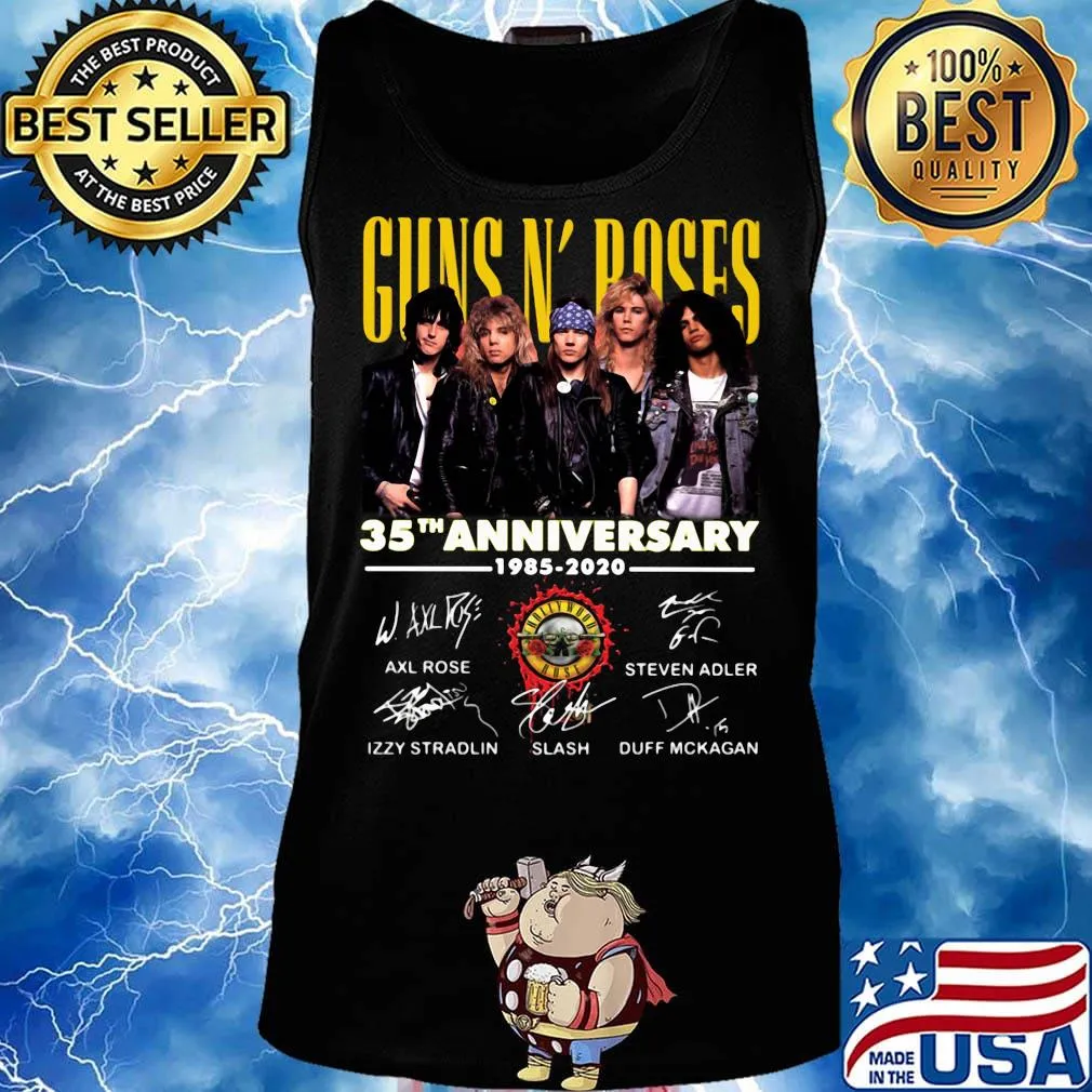 Guns n' roses 35th anniversary 1985 2020 signatures logo s Tank top