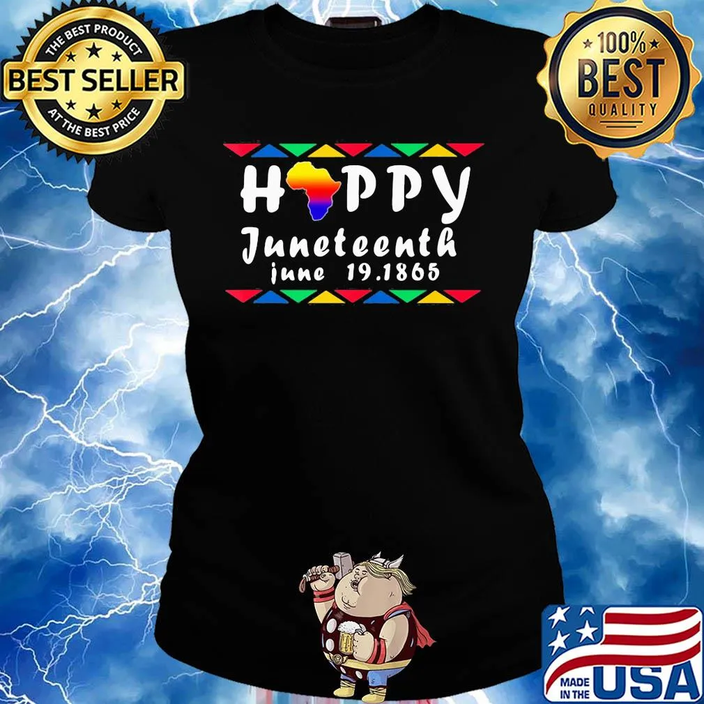 Happy juneteenth june 19 1865 americas map line s Ladies tee