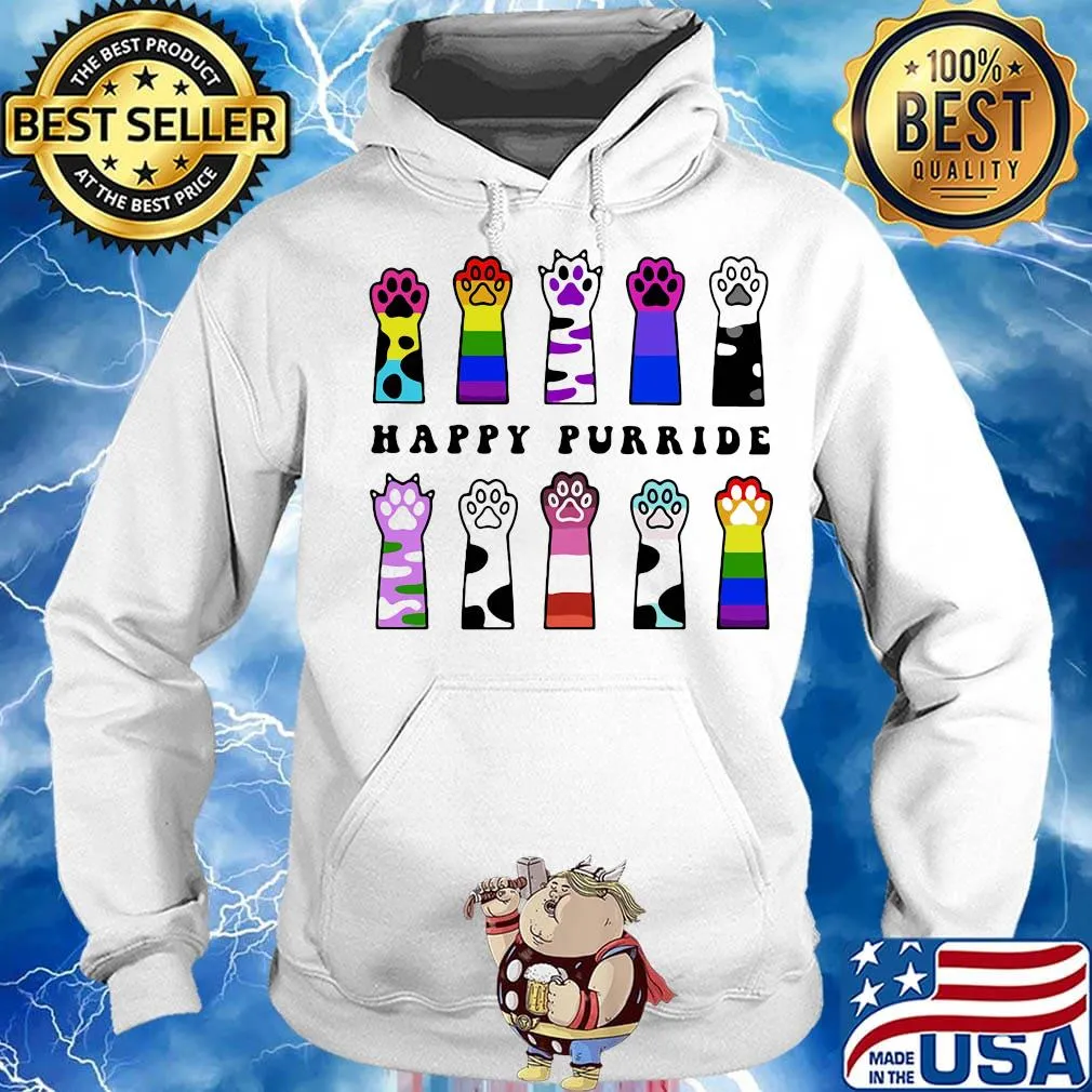 Happy purride paws cat lgbt s Hoodie