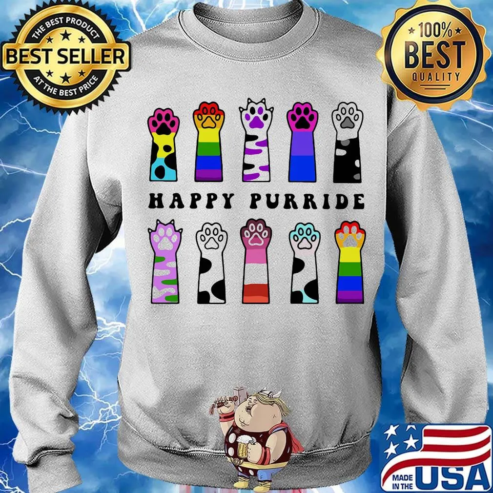 Happy purride paws cat lgbt s Sweater