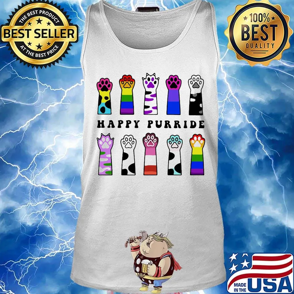 Happy purride paws cat lgbt s Tank top